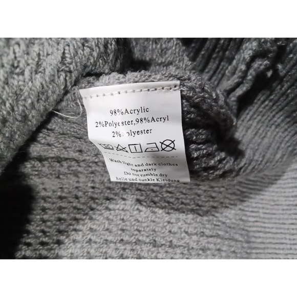 PJ PAUL JONES Sweater Mens XL Gray Crewneck Pullover Waffle Textured Long Sleeve - Picture 4 of 5